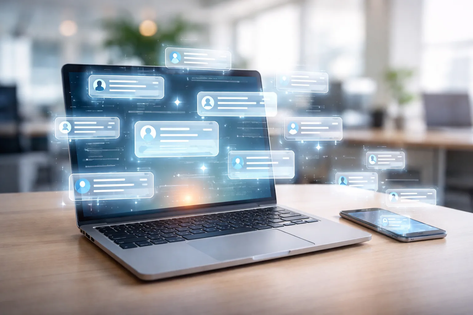 Laptop displaying lead notifications, illustrating lead nurturing